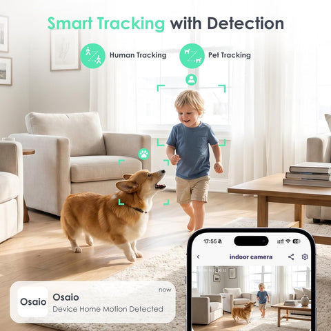 YOTON 2K Indoor Camera, 5G Wi-Fi Baby Monitor Pet Camera w/Motion Tracking