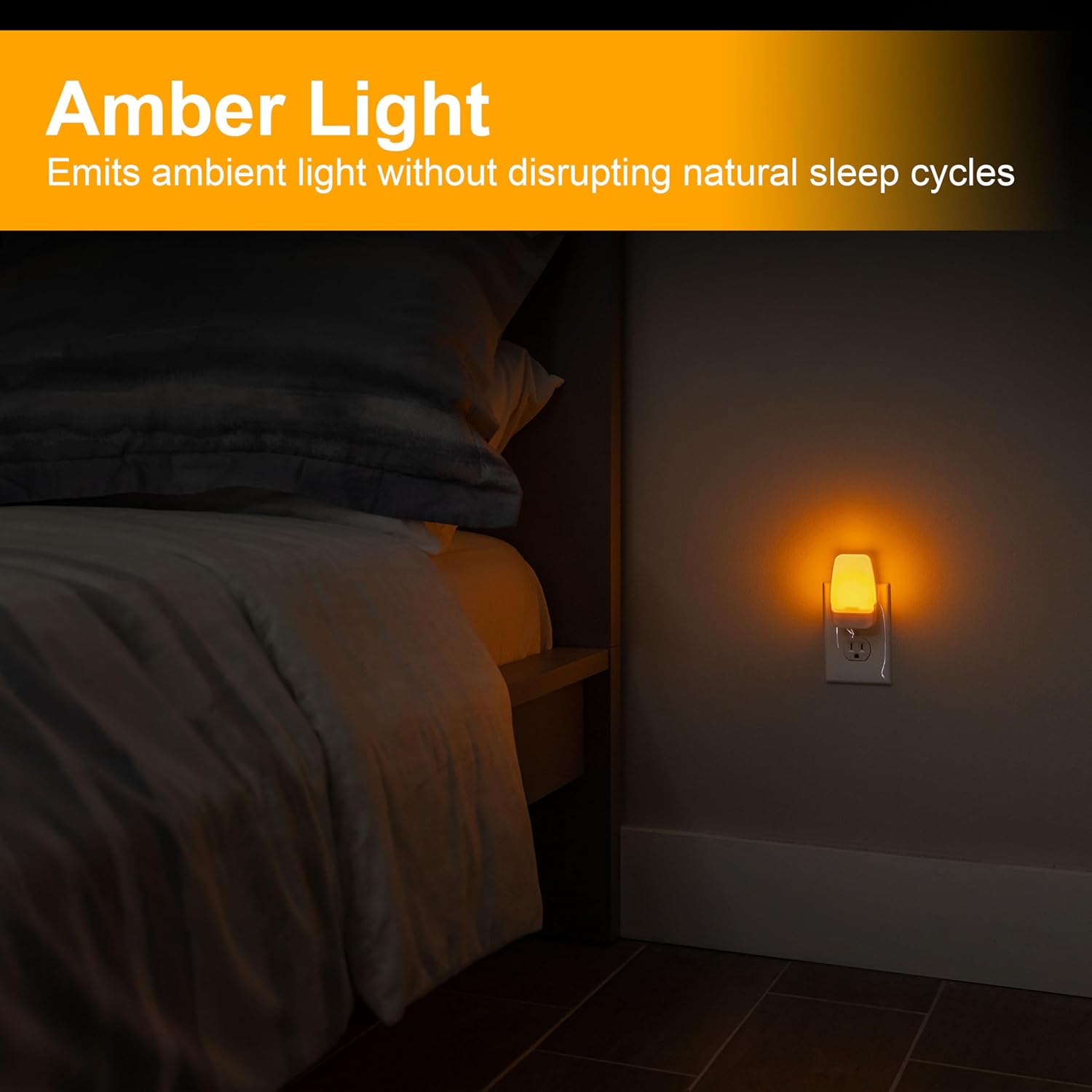 GE SleepLite Plug in Night Light with Dusk to Dawn Sensor, 2 Pack