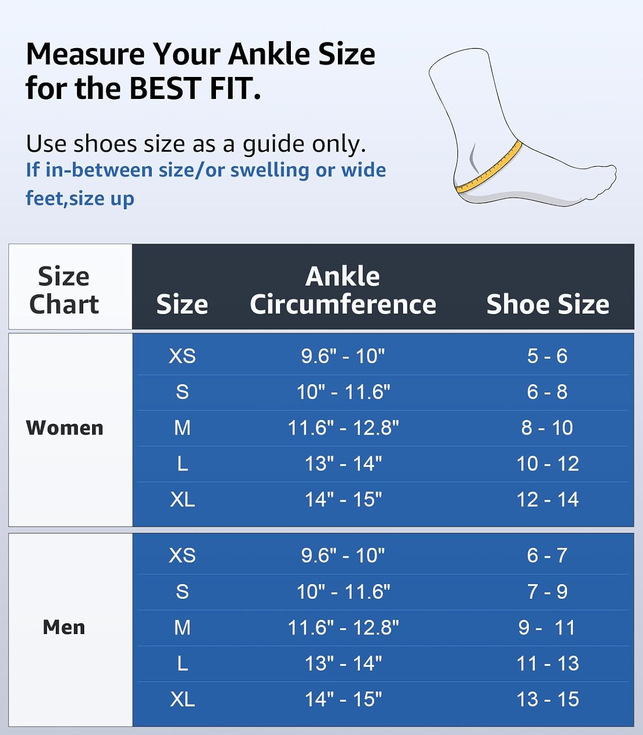 Slim-Fit Ankle Brace for Sprained Ankle, Quick Lace Up Ankle Support for Women Men With 2 Auto-Shaped Pads, Air Fabric Cool Ankle Stabilizer for Injury Recover, Running,Sports,S(10”-11.6”)