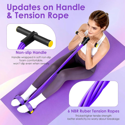 Pedal Resistance Band with Handle， Foot Pedal Resistance Band for Women，Multifunction Exercise Bands for Home Gym Full Body & Working Out