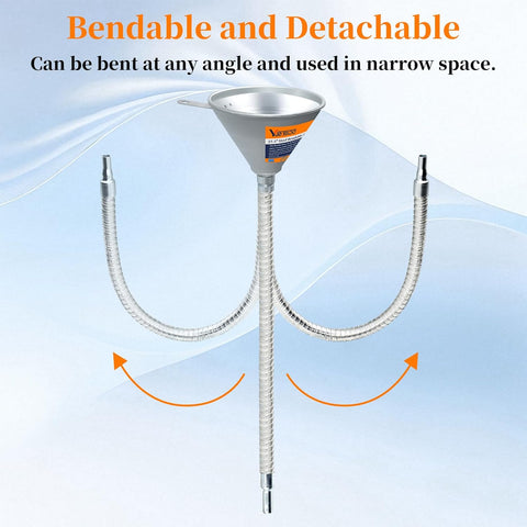 25.6" Steel Bendable Spout Funnel with Filter for All Automotive Oils