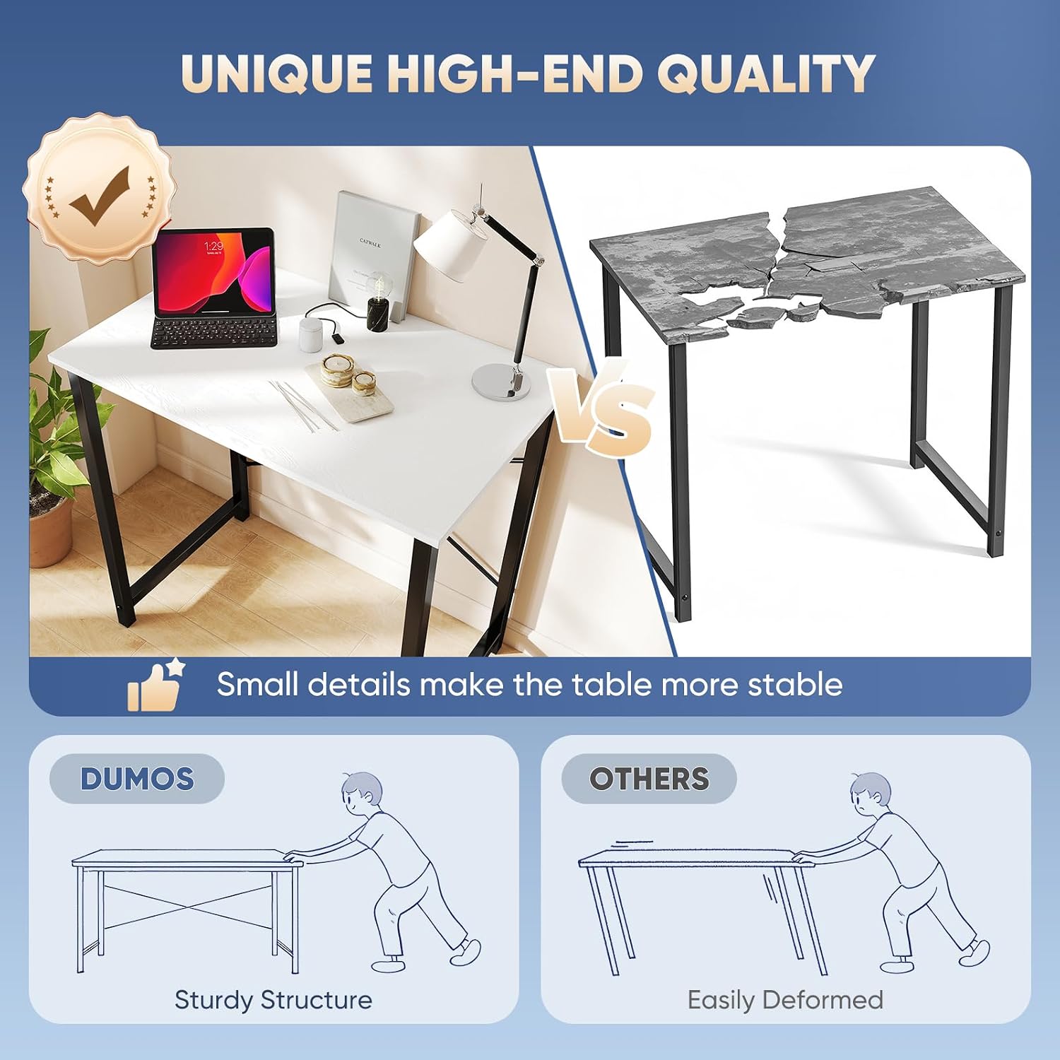 DUMOS 32 Inch Small Computer Desk, Gaming Desks for Home Office Bedroom