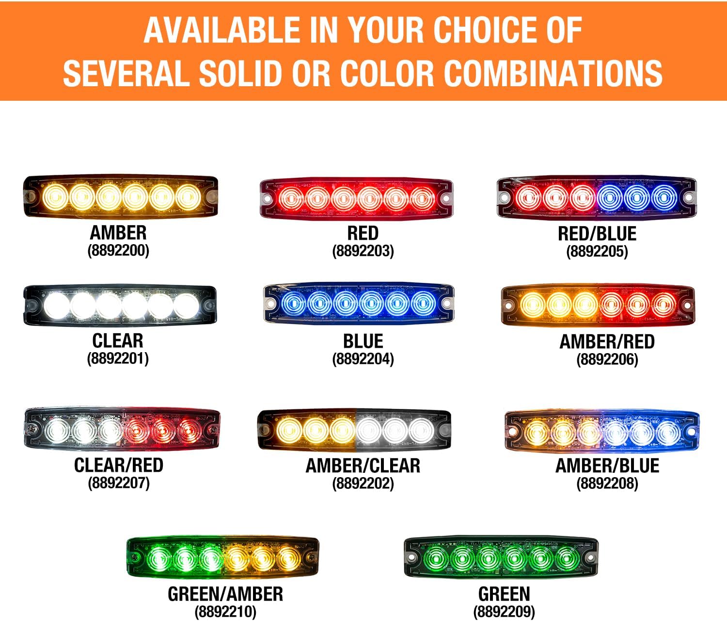 Buyers Products 8892209 5 Inch Green LED Strobe Light, Ultra‑Thin Surface Mount Warning Light, 6 LEDs, 23 Flash Patterns, Aluminum Housing, IPX8 Waterproof, for Trucks and Utility Vehicles
