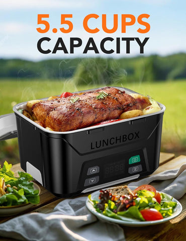 EAST OAK Cordless Electric Lunch Box, Heated Lunch Box for Men with Timer