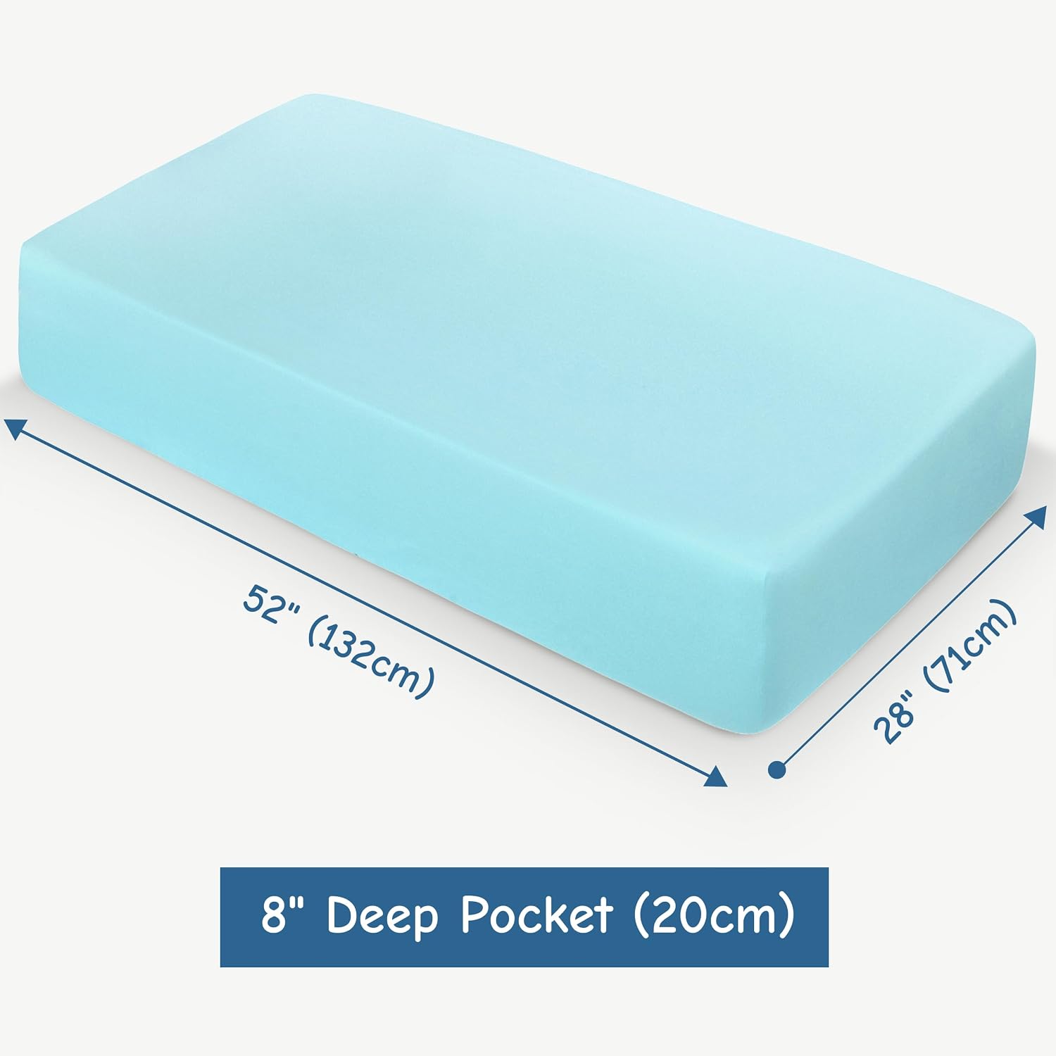 NTBAY Microfiber Crib Fitted Sheet, 28 x 52, Aqua