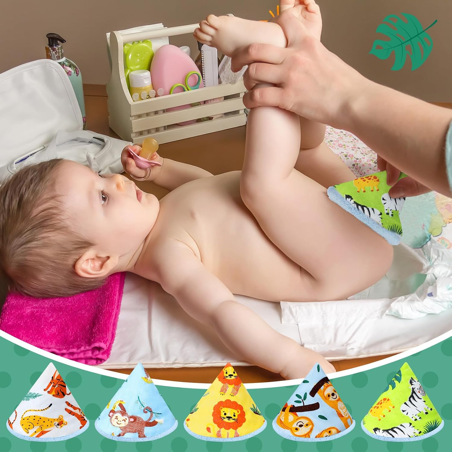 Timgle 10 Pcs Pee Shield for Baby Boy Newborn PeeCover Reusable, Jungle
