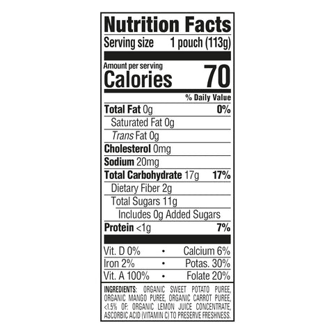 HAPPY BABY Clearly Crafted, Stage 2,Sweet Potato, Mango & Carrots, 4oz (16)