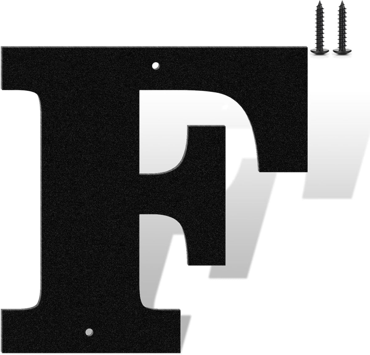 3"4"5"6"7"8" House Numbers for Outside Modern Address Sign - Matte Black Metal Letters Door Numbers Plaque for Home Street Garden & Office Weatherproof Number Letters (Letter F)