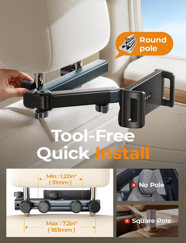 LISEN iPad Holder for Car Tablet Mount, Road Trip Essentials Kids Back Seat