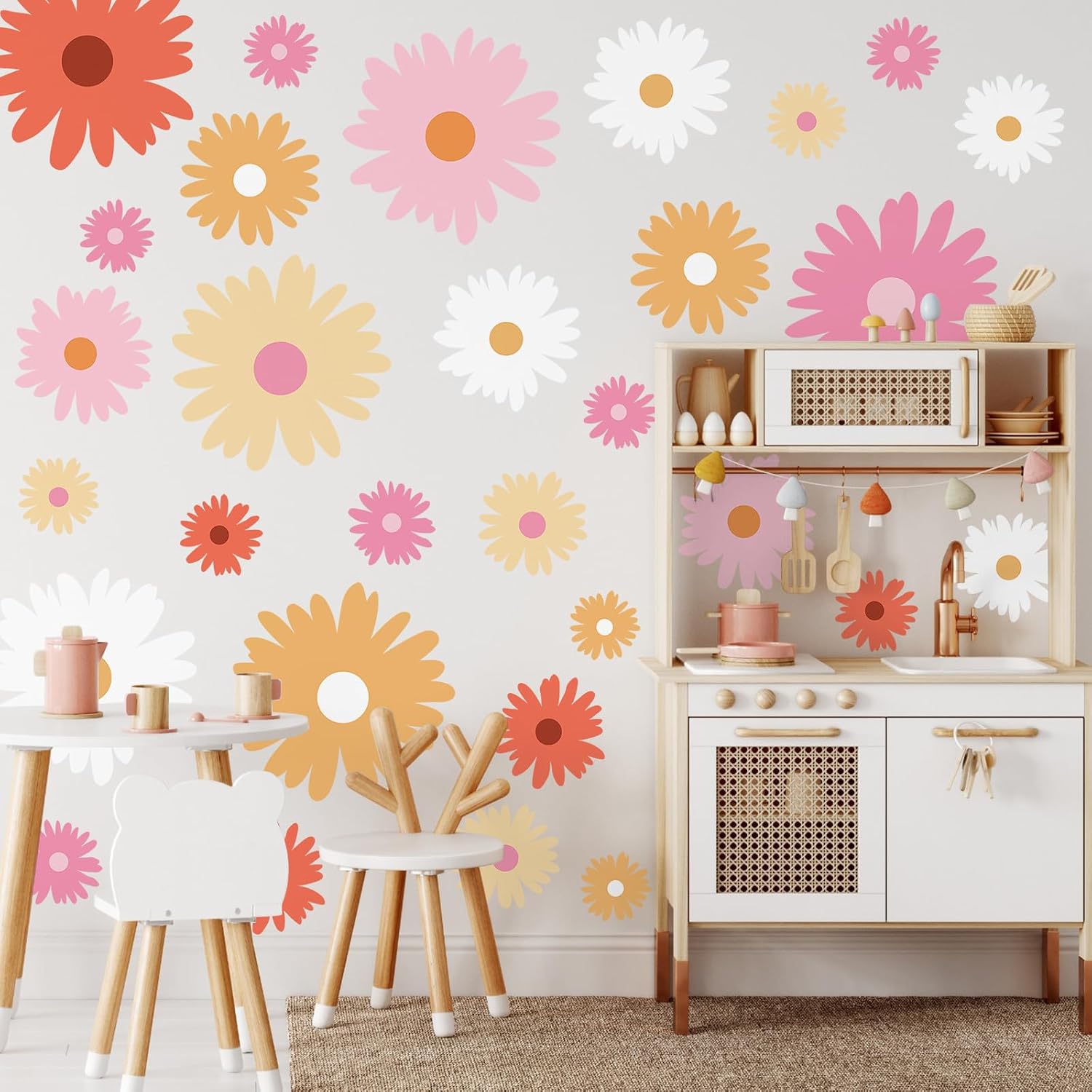 TaoBary 12 Sheet Large Daisy Wall Stickers Decal Flower Wall Sticker