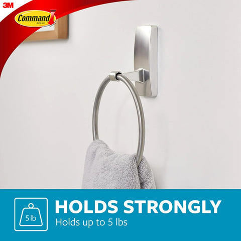 Command Towel Ring, Satin Nickel, 1 Holder, 2 Strips