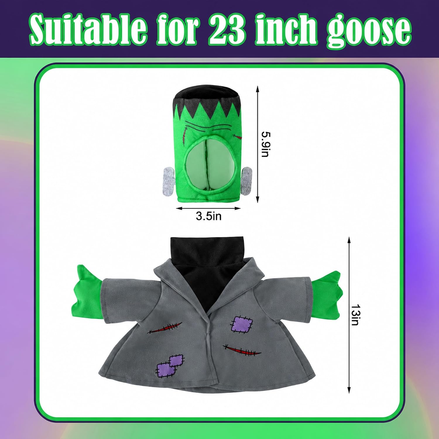 2 Pcs Halloween Monster Goose Outfits, Grey Porch Goose Monster Costume