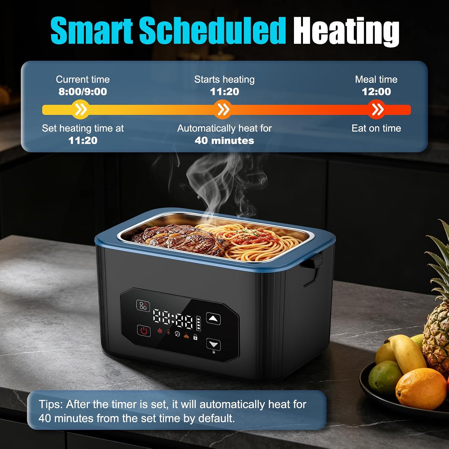 CHAREADA Electric Lunch Box, 24000mAh Battery Powered Heated Lunch Box