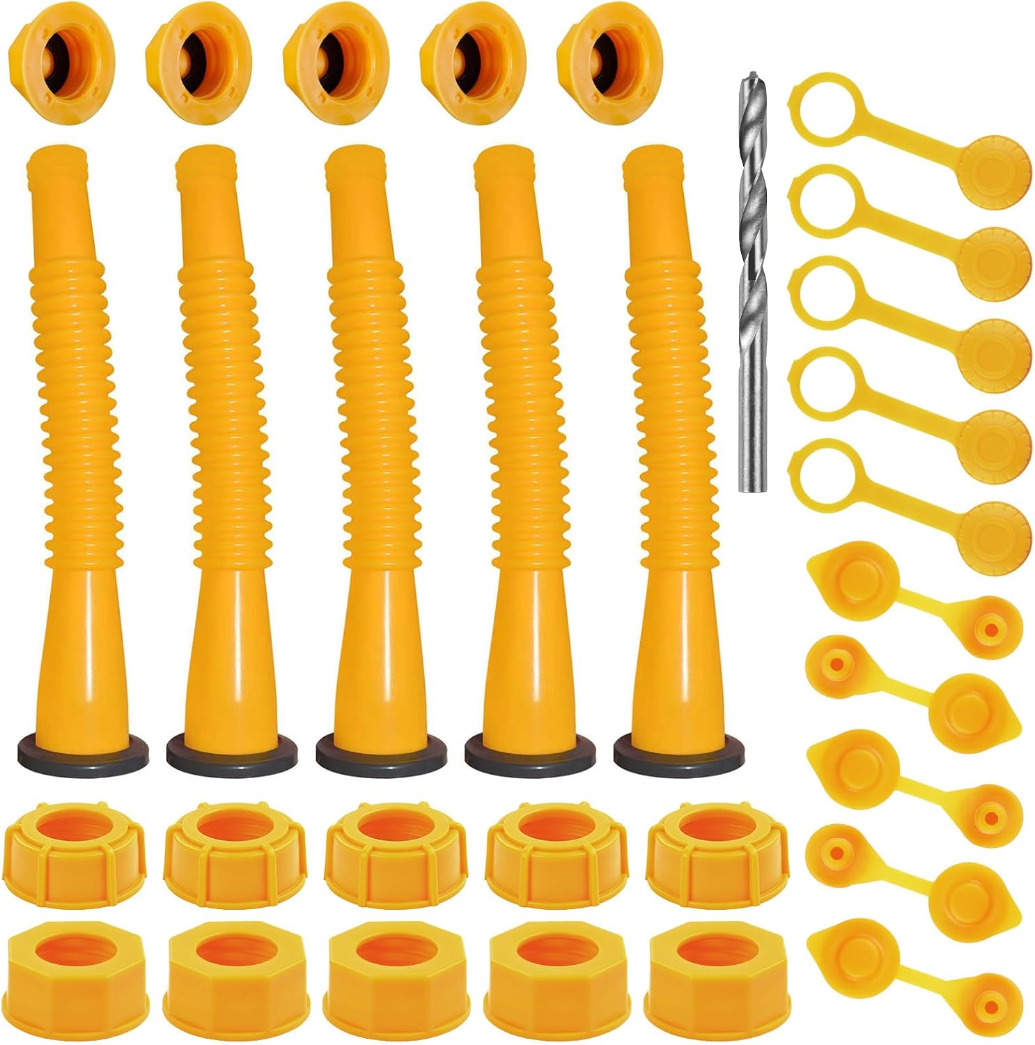 Gas Can Spout Replacement Kit, Gas Can Nozzle Replacement (5 Kits-Yellow)