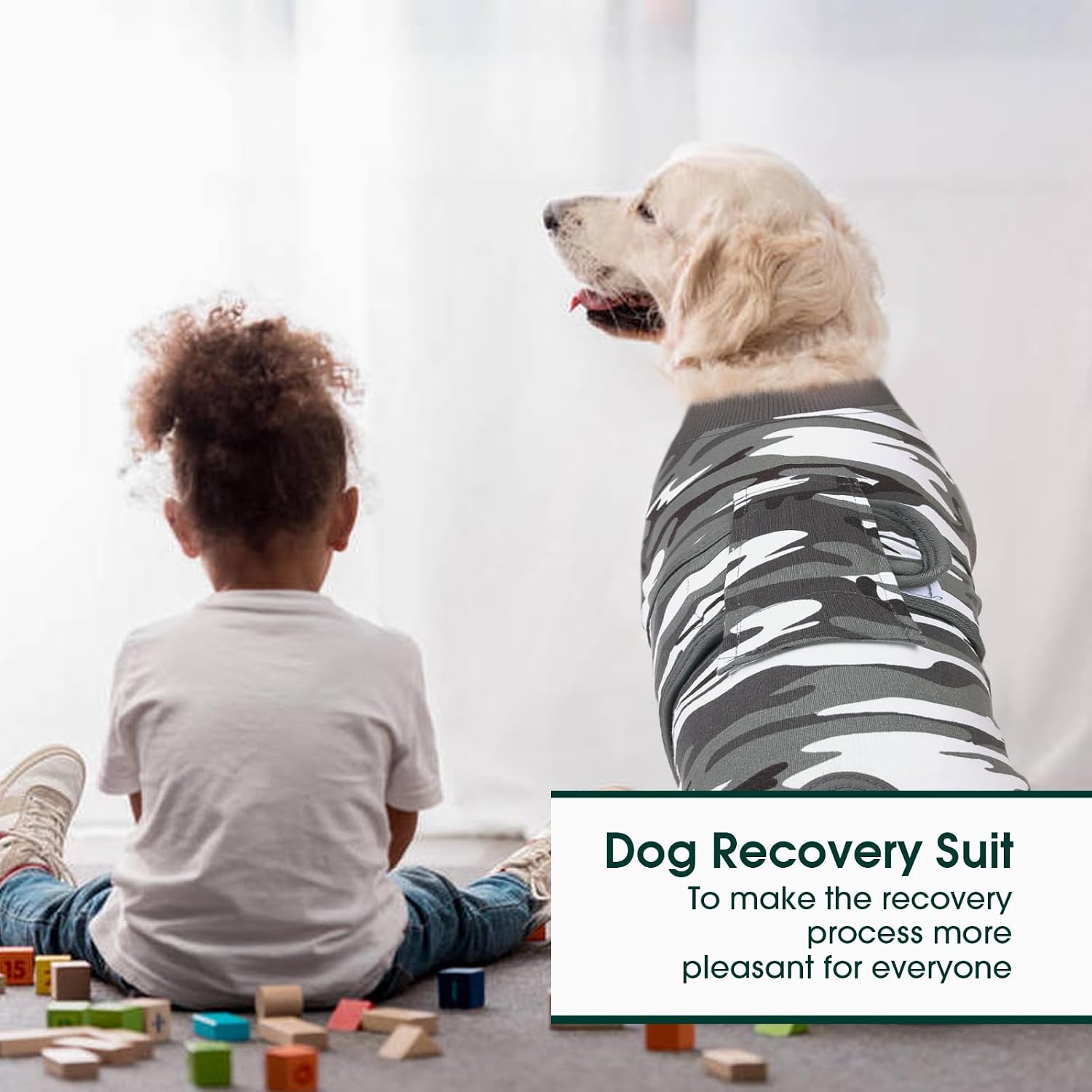 Kuoser Recovery Suit for Dogs Cats, Soft Dog Surgery Suit Female Male Spay