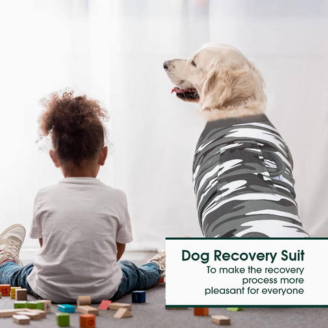 Kuoser Recovery Suit for Dogs Cats, Soft Dog Surgery Suit Female Male Spay