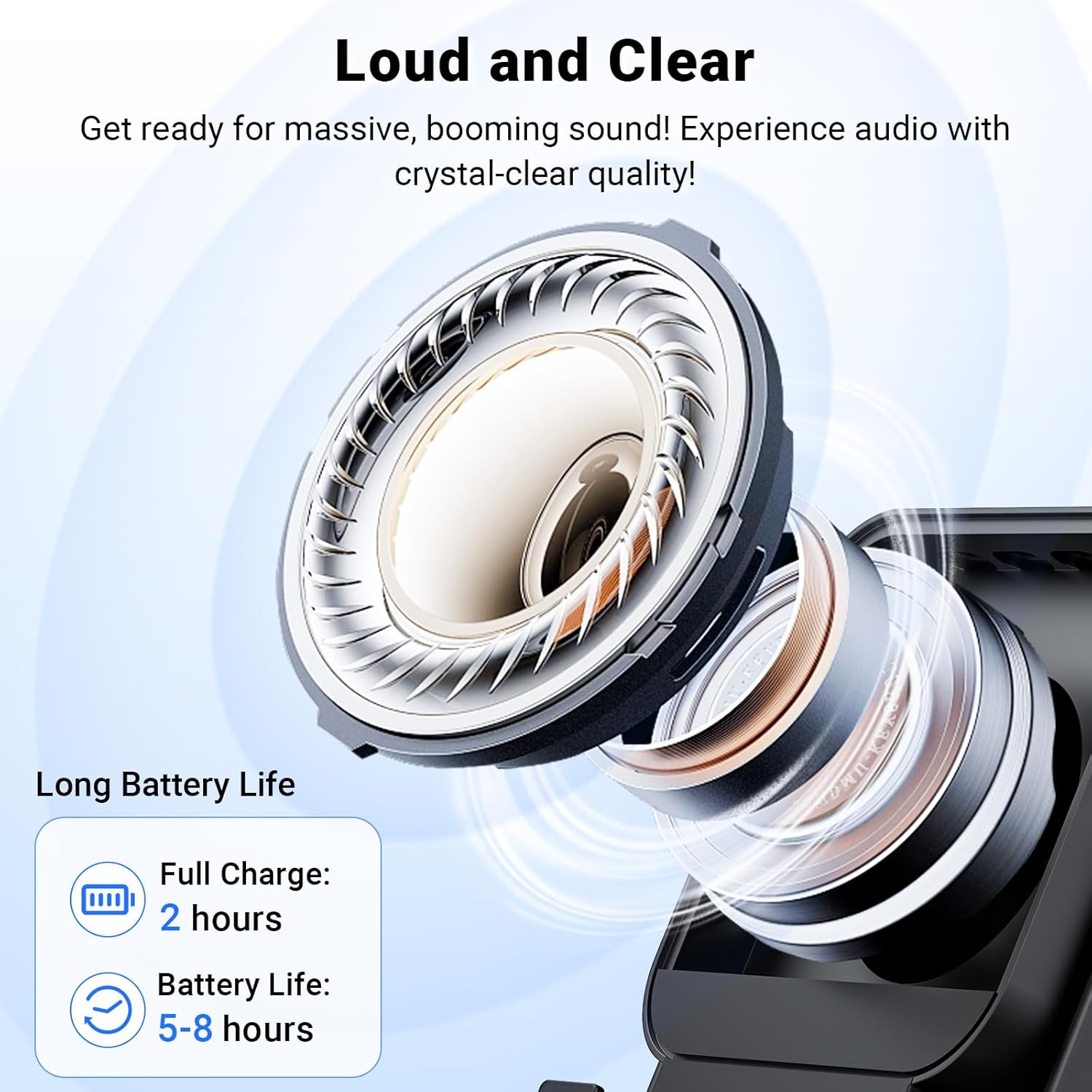 Induction Speaker with Phone Stand 5 in 1 Wireless Bluetooth Audio Black