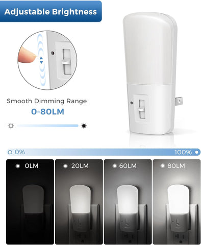 LOHAS-LED Dimmable Night Light[2 Pack], Night Lights Plug into Wall
