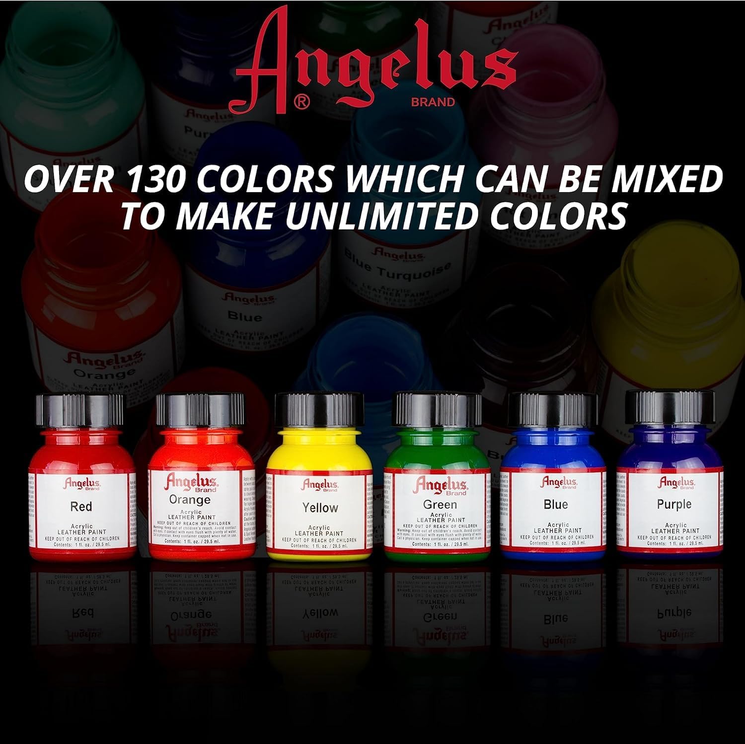 Angelus Acrylic Leather Paint, 4 Fl Oz (Pack of 1), Yellow