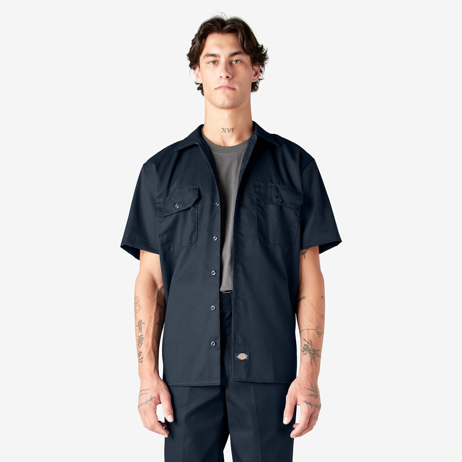 Dickies Men’s Short Sleeve Work Shirt – Durable Twill Button Down Shirts for Men, Lightweight Uniform for Daily Wear