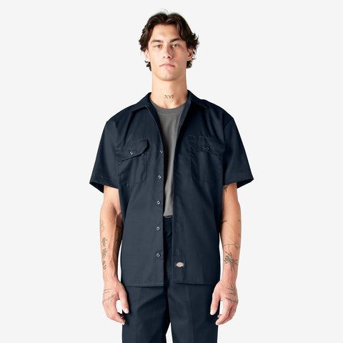 Dickies Men’s Short Sleeve Work Shirt – Durable Twill Button Down Shirts for Men, Lightweight Uniform for Daily Wear