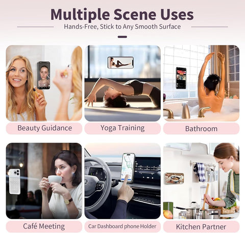 (2 Pack) Suction Cup Phone Case Mount Double Sided, White & Classic Black