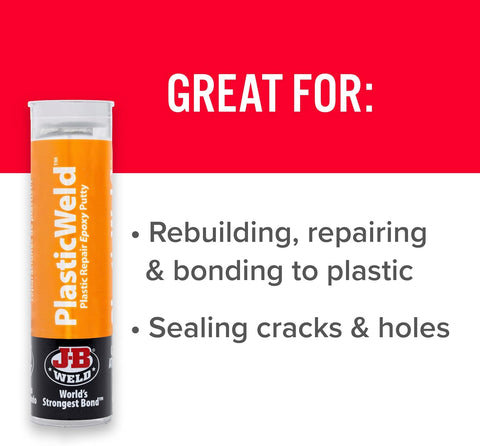 J-B Weld 8237 PlasticWeld Plastic Repair Epoxy Putty - 2 oz.
