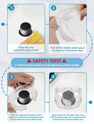 Stove Knob Safety Covers, 6 Pack Universal Gas Stove Knob Covers