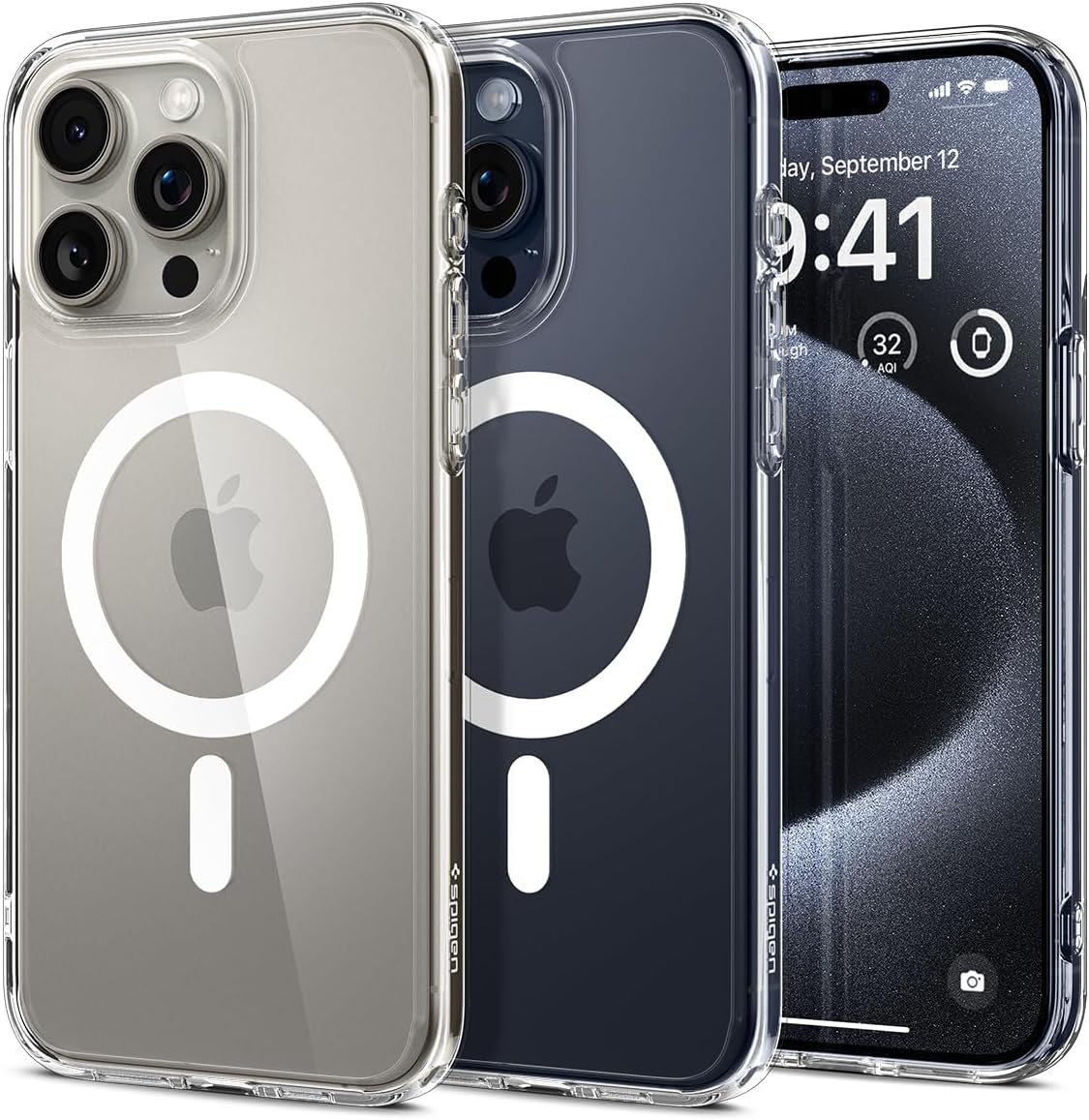 Spigen for iPhone 15 Pro Case, Ultra Hybrid MagFit [Anti-Yellowing] [Compatible with Magsafe] - Clear