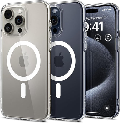 Spigen for iPhone 15 Pro Case, Ultra Hybrid MagFit [Anti-Yellowing] [Compatible with Magsafe] - Clear