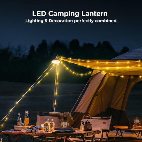 OGERY Camping String Lights 4 in 1, 32.8FT Quick Storage 8 Modes Protable