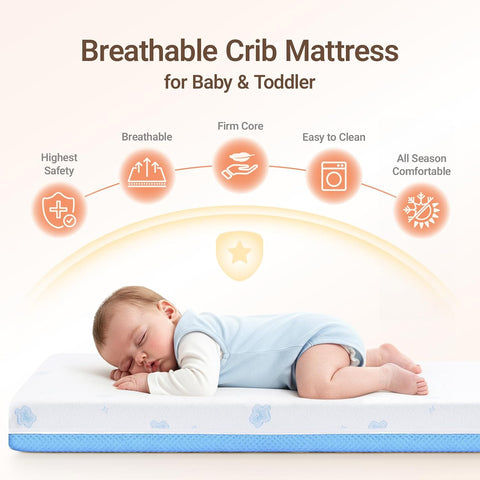 MAMAZING Aerobase Baby Crib Mattress, 52" x 28" Dual-Sided Mattress
