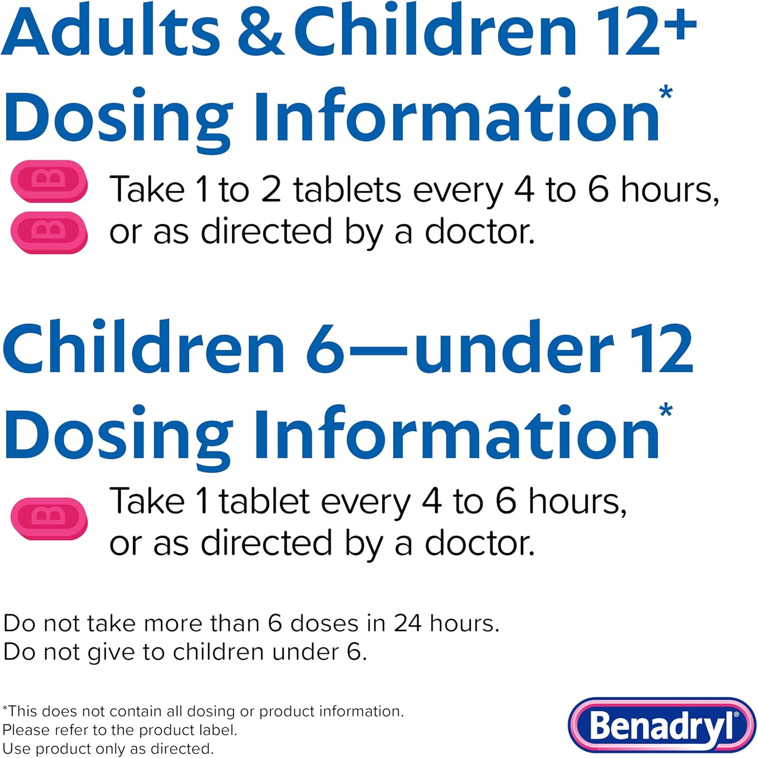 Benadryl Allergy Relief Ultratabs, 25 mg Diphenhydramine HCl, 24 ct