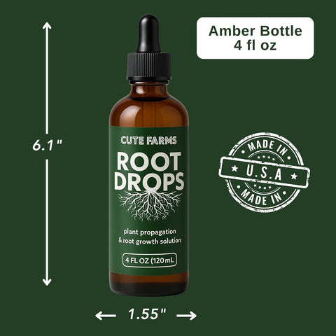 Root Drops - Liquid Rooting Booster | Rapid Growth, Stronger Root System, Reduced Transplant Shock | Ideal for Water, Soil, Leca | Perfect for Indoor Plants: Pothos, Monstera, Philodendron (4 oz)