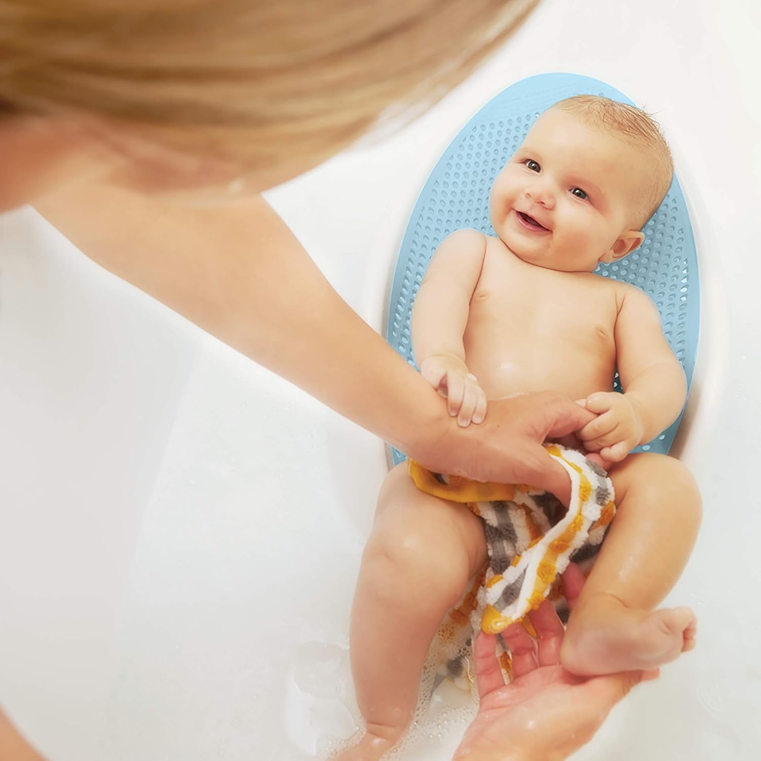 Angelcare Soft-Touch Baby Bath Support & Rinser Bundle, Aqua
