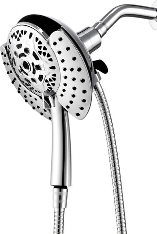 INAVAMZ 2 in 1 Shower Head with Handheld Combo High Pressure Silver 1.8 GPM