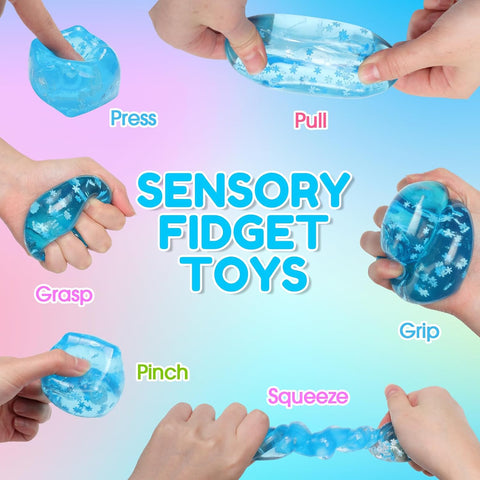 12 Pcs Stress Cube Sensory Ice Cube Ball, Blue