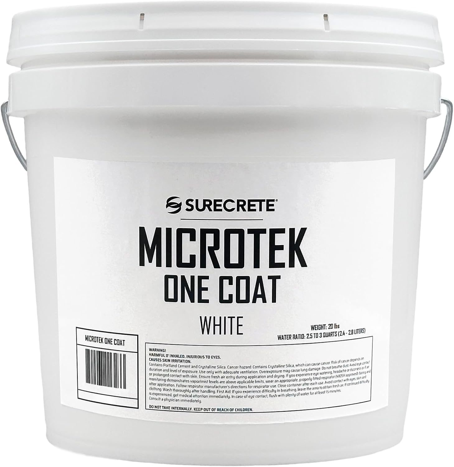 Surecrete MicroTek One Coat Microcement Overlay | White | 20 lb Pail