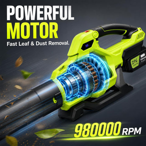 Leaf Blower, Handheld Electric Leaf Blower with 5 Speed Modes, Green