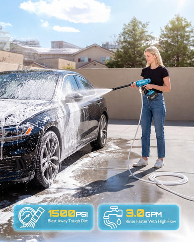 SEESII Cordless Pressure Washer 1500PSI, Portable Power Washer