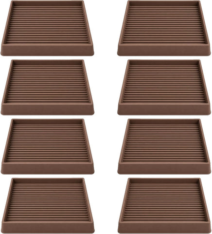 Jayen Non Slip Furniture Caster Cups Coasters Pads for Hardwood Floors, 4x4