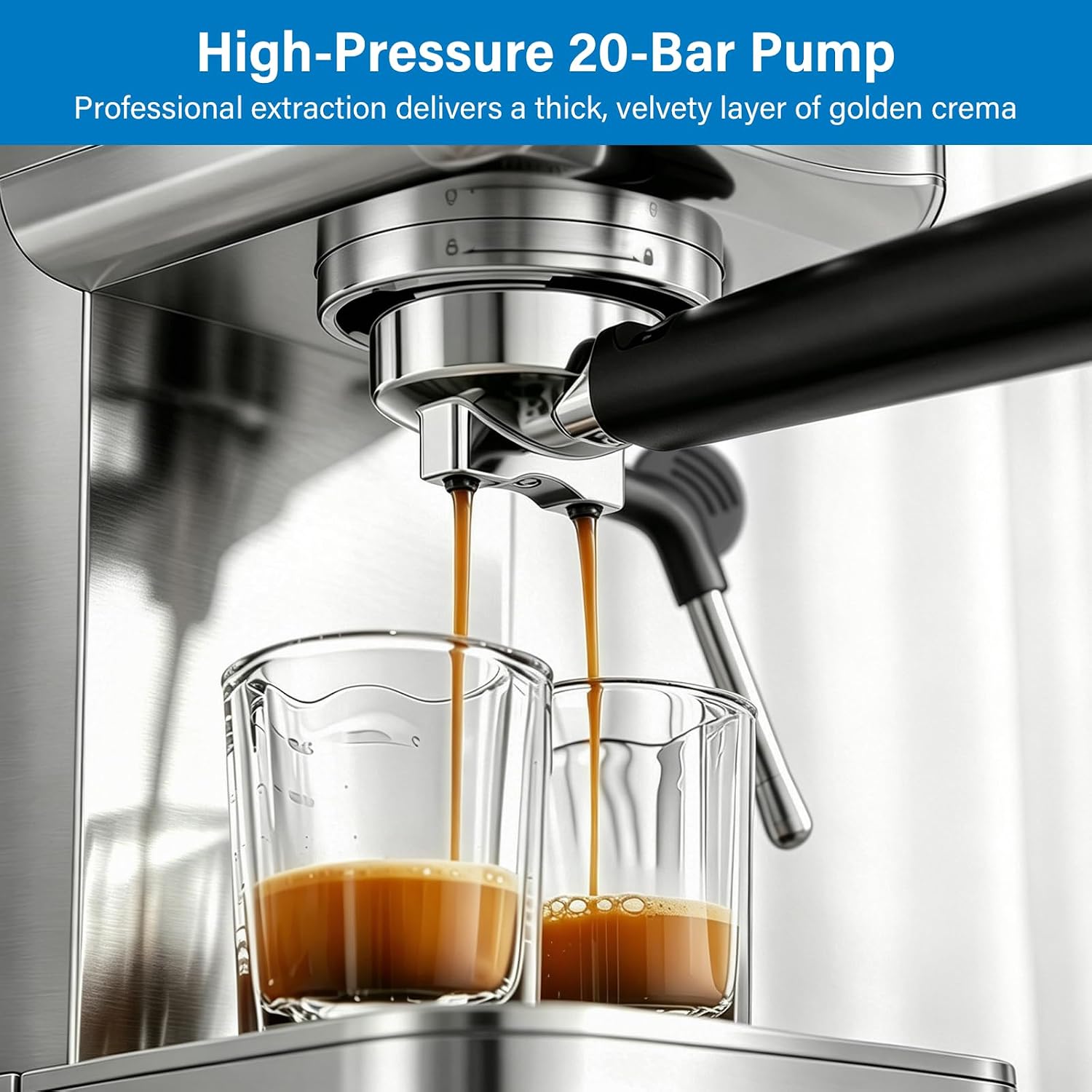 XIXUBX Cold Brew Espresso Machine with Milk Frother, Grey