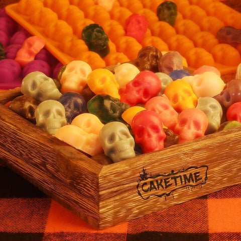 Skull Silicone Molds, Halloween Gummy Chocolate Molds 4 Pcs Mini Skull Mold