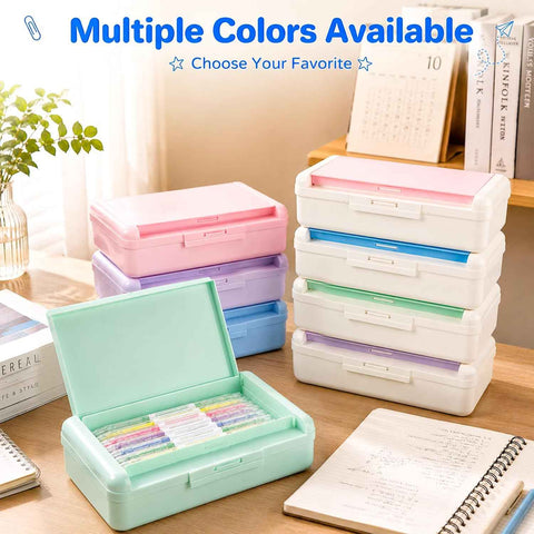 Plastic Hard Color Double Layer Cute Pencil Box Case For Girl Boy