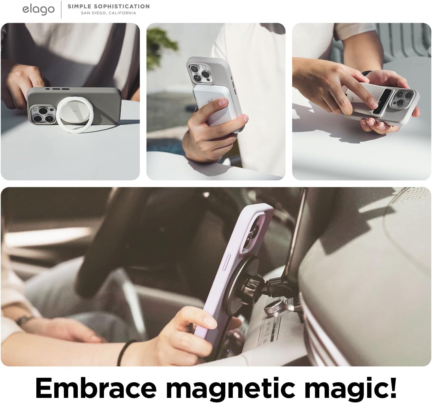 elago Premium Magnetic Silicone Case for iPhone 15 Pro Burgundy