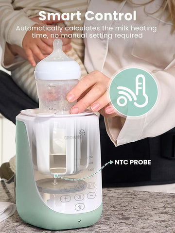 Grownsy Auto-Lift Nutri Bottle Warmer for Breastmilk & Formula, Green
