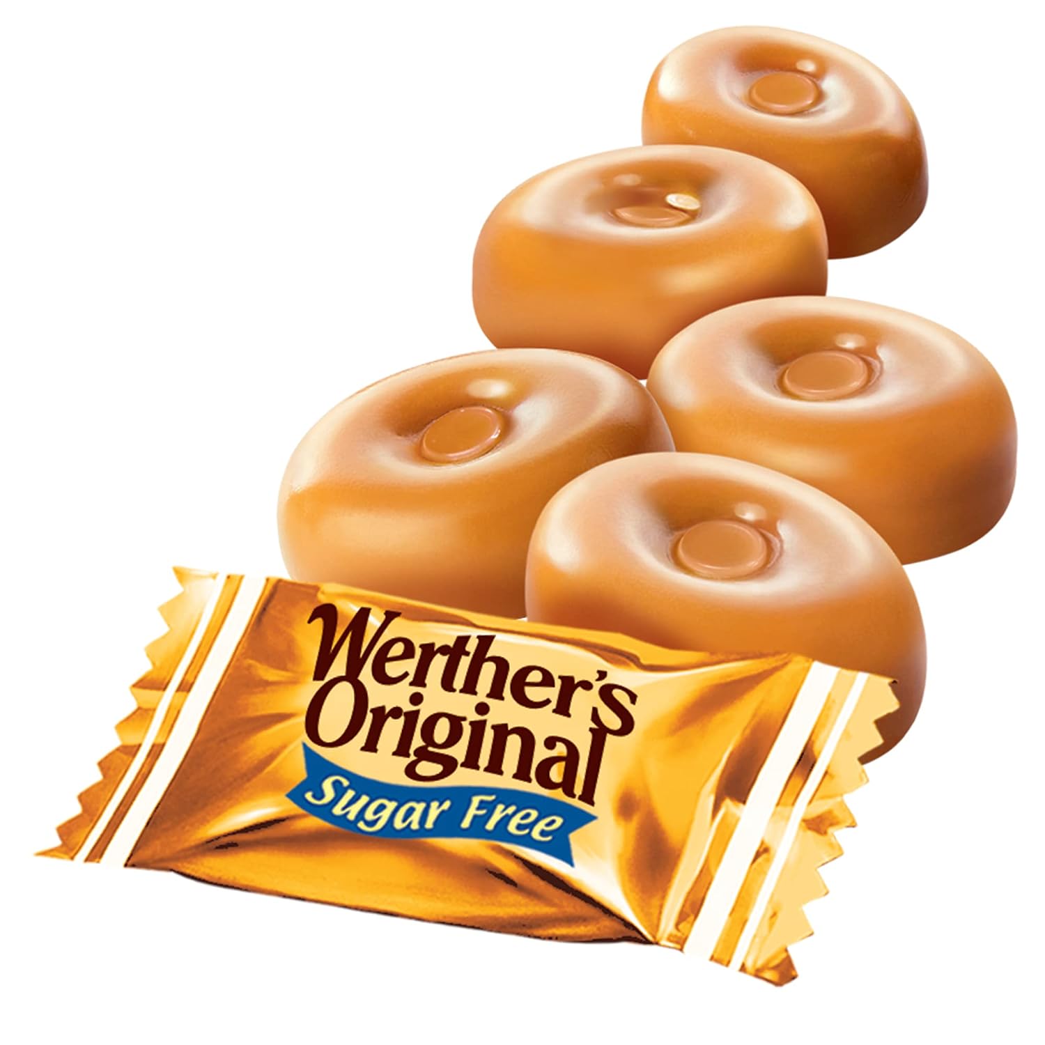 Werther's Original Hard Sugar Free Caramel Candy, 1.46 Oz Bags (Pack of 12)