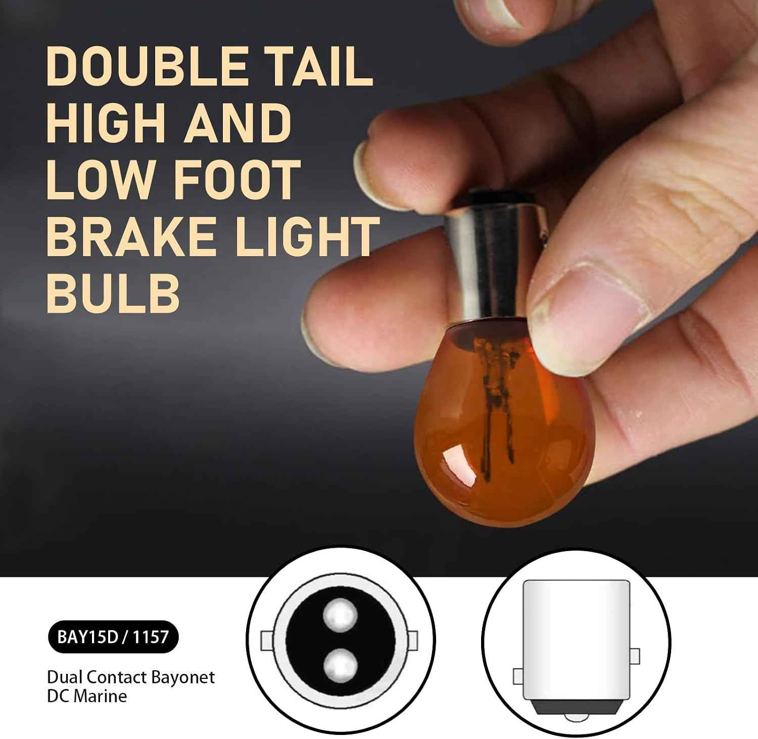 10PCS 1157 Bulb, Tail High and Low Brake Light Bulb, P21/5W S25 2057 2357 7528 BAY15D Light Bulb, Turn Signal Light Bulb Replacement, Universal Halogen Brake Tail Light Parking Light (Amber)