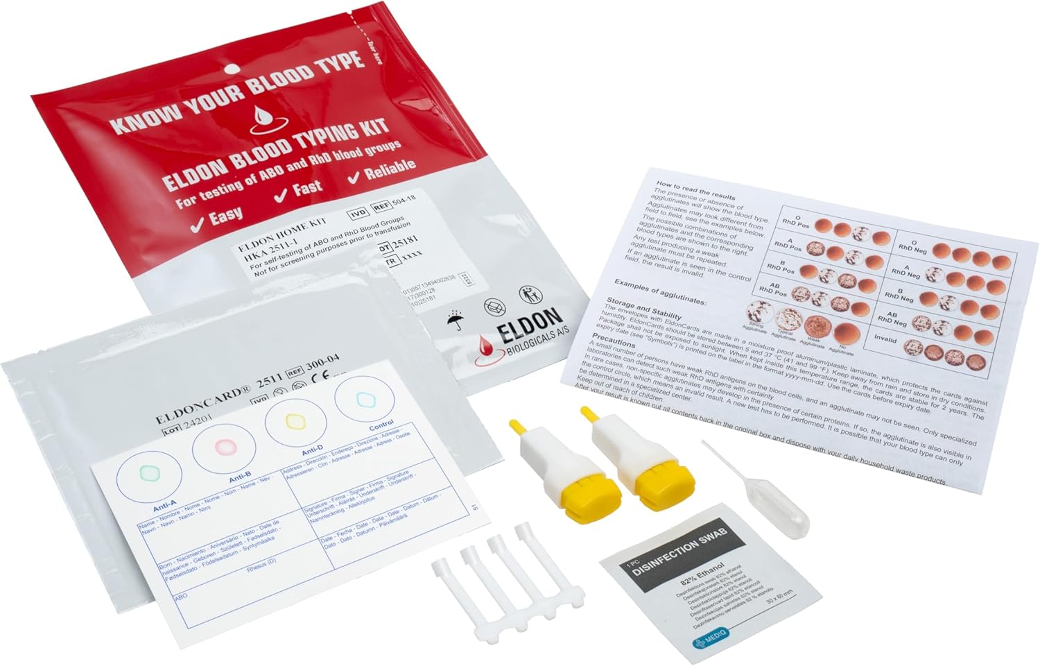 Eldoncard Blood Typing Kit, 10 Test Pack