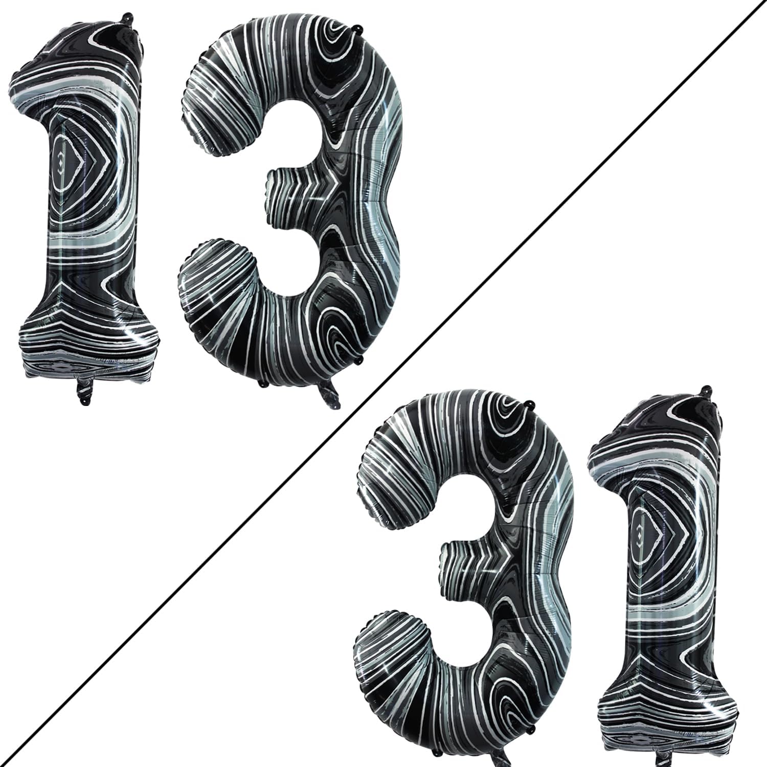 GOER Number 30 Balloons for 30th Birthday Party Decorations,42 Inch Jumbo Foil Helium Balloons for 30th Anniversary (Black)